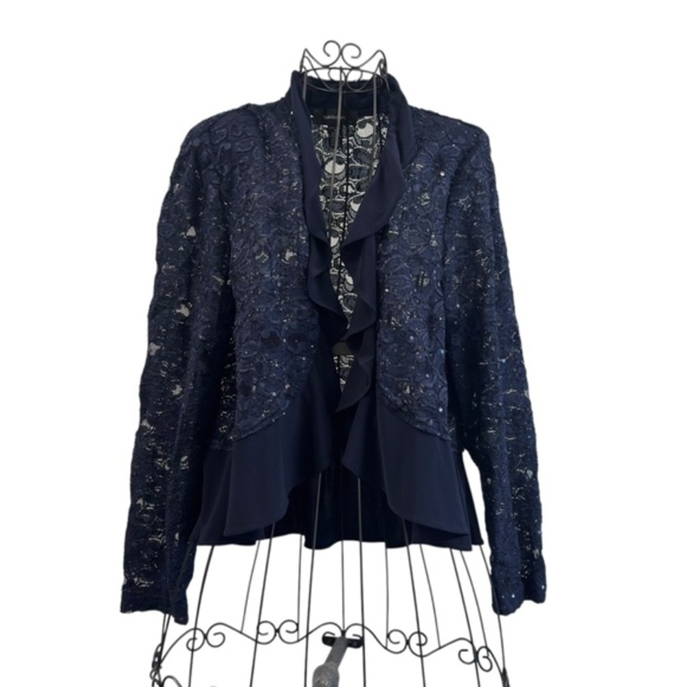 R&M Richards Navy Lace Kids Blazer